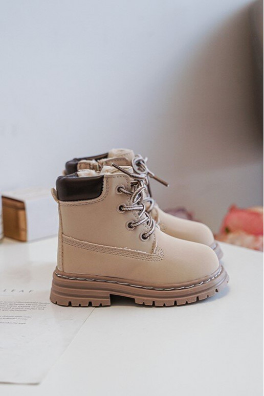 Kinderstiefel Schuhe mit Reißverschlüssen Beige Bansi