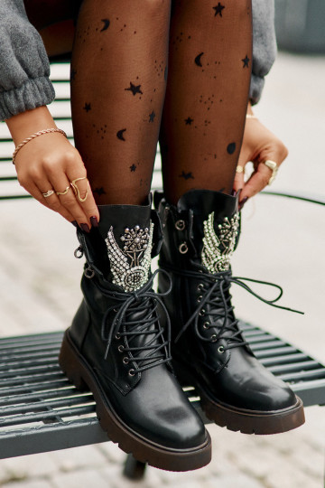 Eko Haut Arbeitsstiefeletten Mit Dekoration sich Zuarm laufen D&A MR880-080 schZuarze Farbe 2