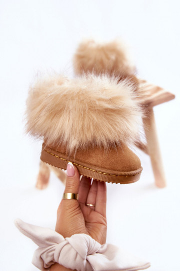 Kinder Schneestiefel mit Fell braun Ariana