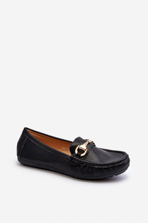 Feminin Klassisches Stilvollll Mokassins Eko Haut schZuarze Farbe Demese