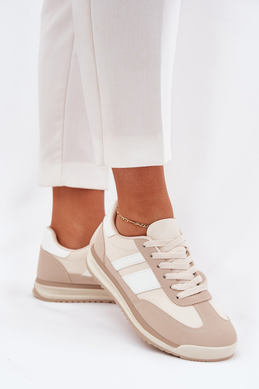Turnschuhe Sneakers Stilvollllschuhe Feminin mit Leopardenfellmuster Beige Galabis