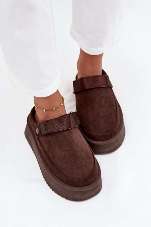 Schneestiefel Feminin mit einer Plattformmit Klebeverschlussem CzekoladoZue Jorielle