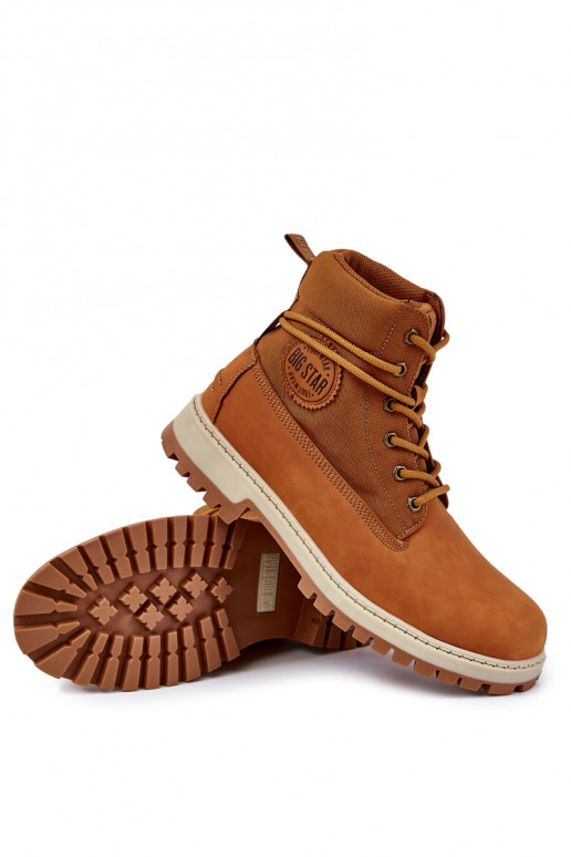 für Männer Stiefel Schuhe Memory Foam Big Star KK174203 braune Farbe