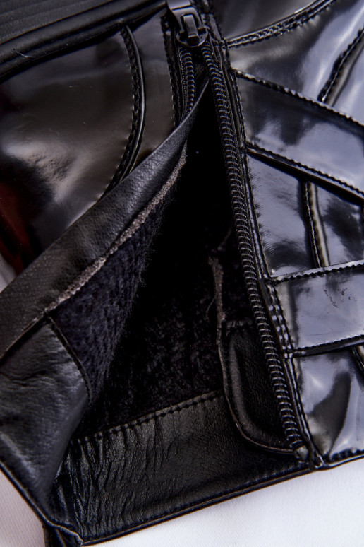 Feminin sich Zuarm laufen Stiefel mit breiten Absätzen mit Reißverschlüssen schZuarze Farbe Joshie