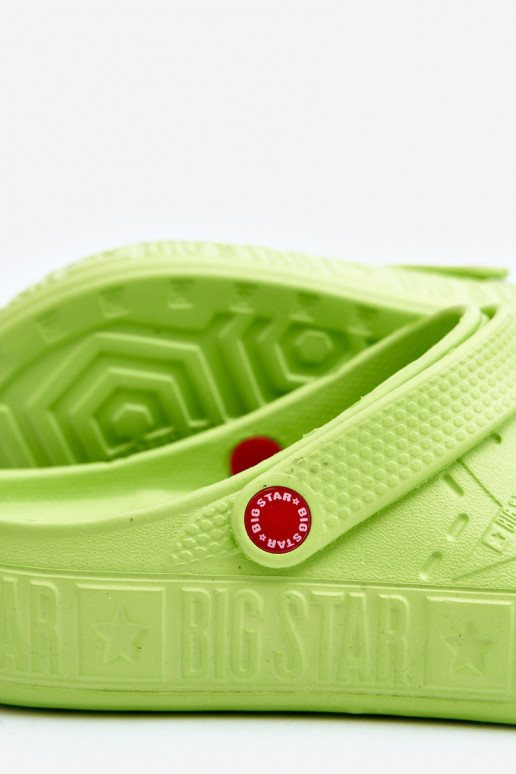für Männer Leichte Hausschuhe Verstopfungen Big Star II175005 grüne Farbe