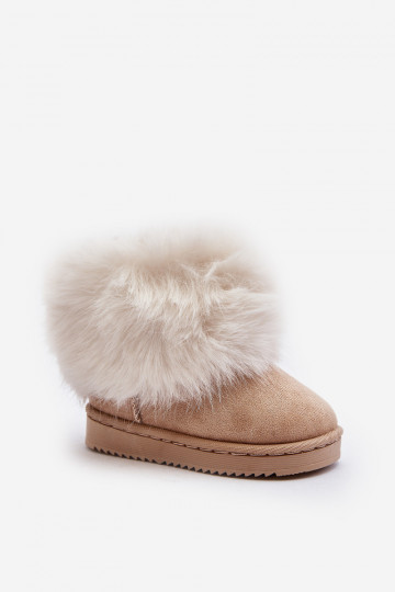 Warmes Kinder Winterstiefel Nohie mit Fell in Sandfarbe