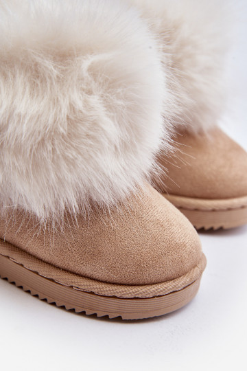 Warmes Kinder Winterstiefel Nohie mit Fell in Sandfarbe 2