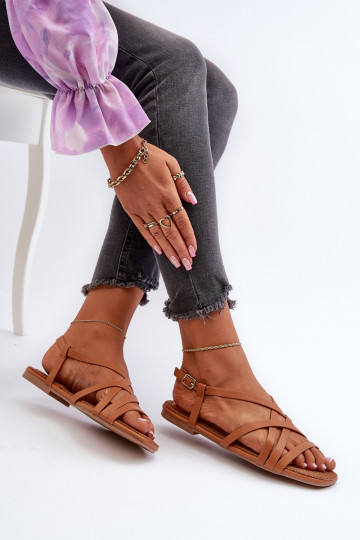 Flache Sandalen für Damen Big Star NN274013 braune Farbe 2