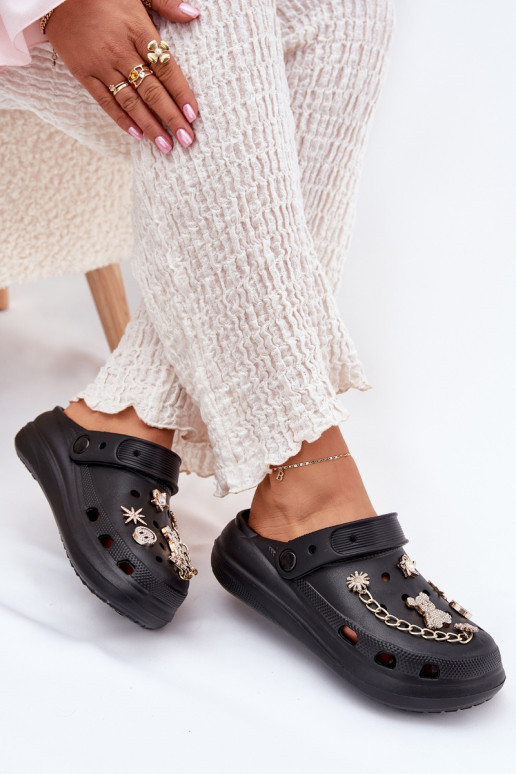 Leichte Hausschuhe DamenhausschuhePrzypinkami schZuarze Farbe Linaviela