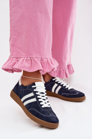 Zazoo N1068 aus INildleder Niedrig Sneakers Stilvollllschuhe Feminin Dunkelblau 2