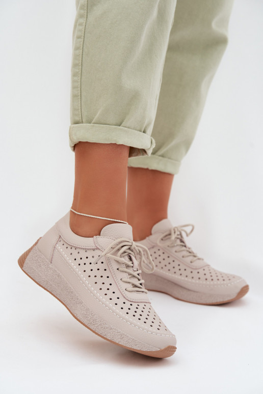 Haut Schuhe Sneakers Stilvollllschuhe Feminin mit durchbrochenen Elementen Sergio Leone SP-013 graue Farbe