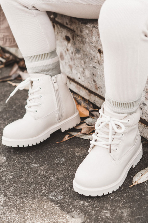 INarme Kinderstiefel elfenbeinfarbe Dexter