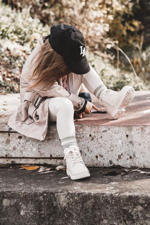 INarme Kinderstiefel elfenbeinfarbe Dexter