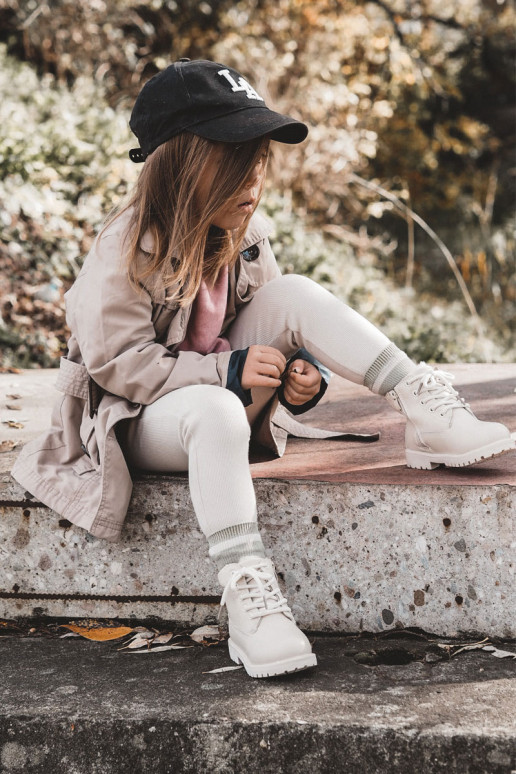 INarme Kinderstiefel elfenbeinfarbe Dexter