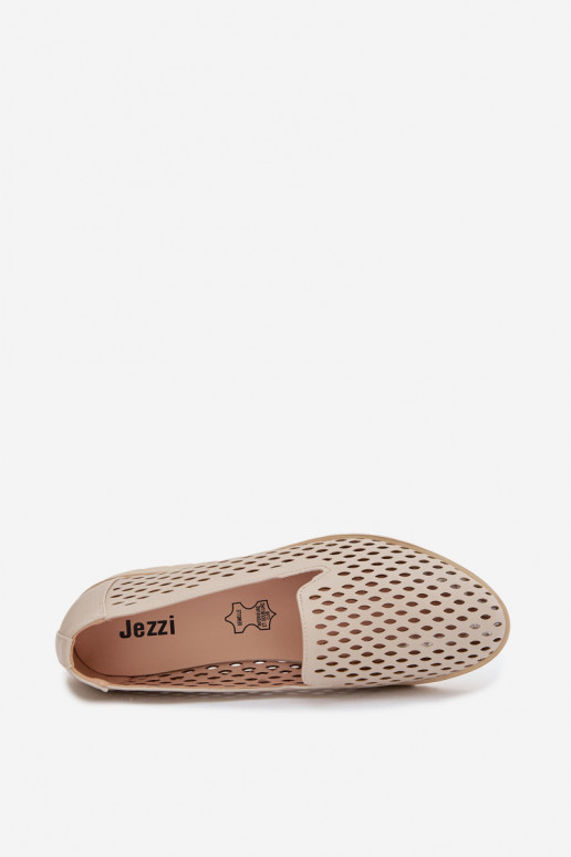 mit durchbrochenen Elementen Schuhe Feminin Beige Flariette