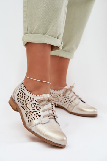 Haut mit durchbrochenen Elementen Schuhe Feminin Zazoo 3195 goldene Farbe 2