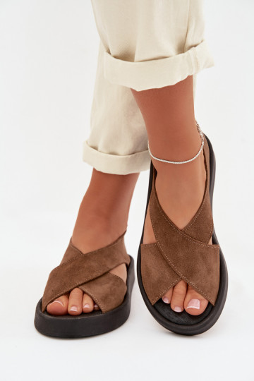 DamensandalenErmöglichtturalnego aus INildlederu Zazoo 3196 braune Farbe