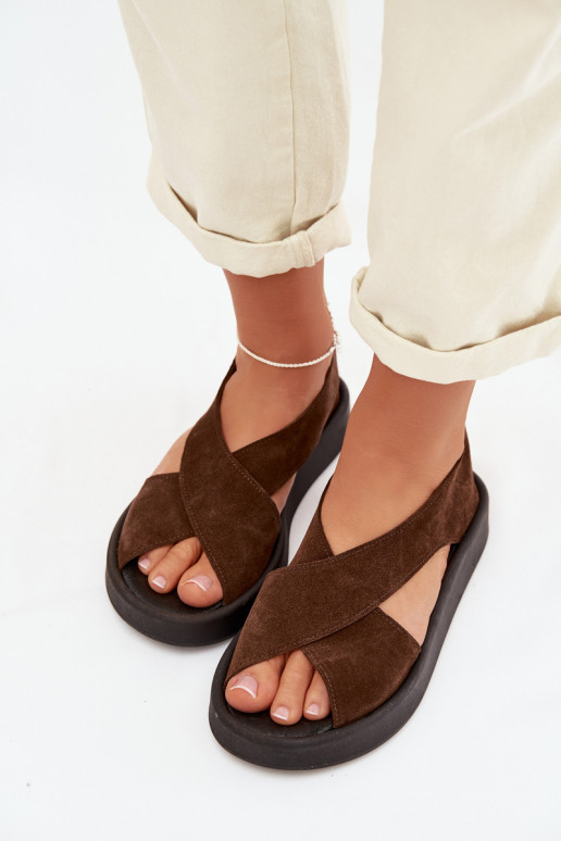 DamensandalenErmöglichtturalnego aus INildlederu Zazoo 3196 braune Farbe