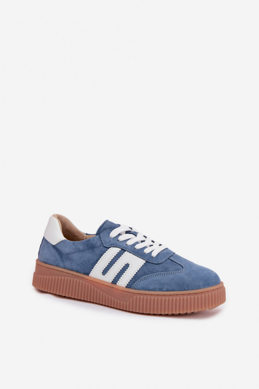 Sneakers Stilvollllschuhe FemininErmöglichtturalnego aus INildlederu blaue Farbe Delyssia