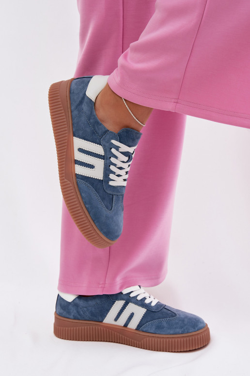 Sneakers Stilvollllschuhe FemininErmöglichtturalnego aus INildlederu blaue Farbe Delyssia