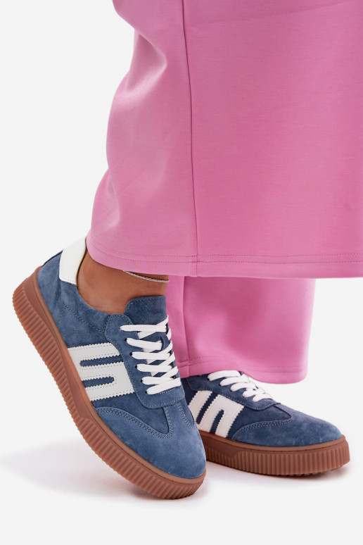 Sneakers Stilvollllschuhe FemininErmöglichtturalnego aus INildlederu blaue Farbe Delyssia