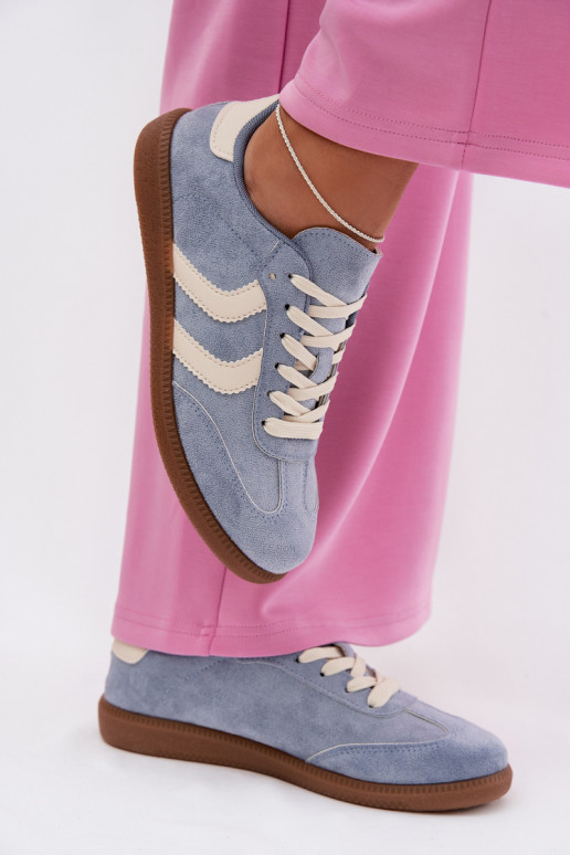 Sneakers Stilvollllschuhe Femininaus Öko-INildlederu blaue Farbe Jesavella