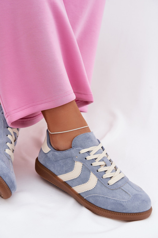 Sneakers Stilvollllschuhe Femininaus Öko-INildlederu blaue Farbe Jesavella