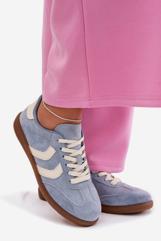 Sneakers Stilvollllschuhe Femininaus Öko-INildlederu blaue Farbe Jesavella