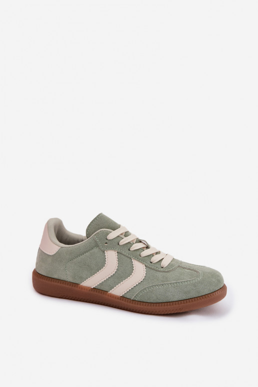 Sneakers Stilvollllschuhe Femininaus Öko-INildlederu grüne Farbe Jesavella