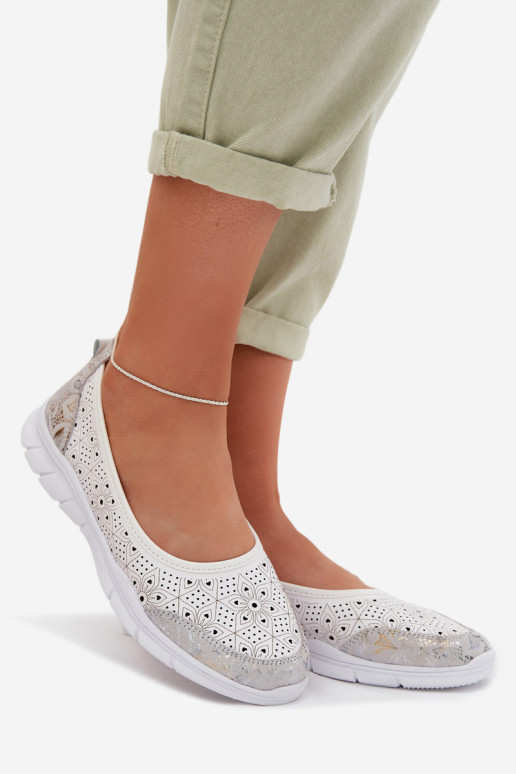 Haut Durchbrochene Ballerinas S.Barski GR61-5973 Zueiße Farbe