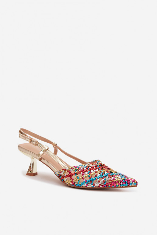 gemusterte Sandalen Feminin mit Absätzen Verschiedene Farben Selinae