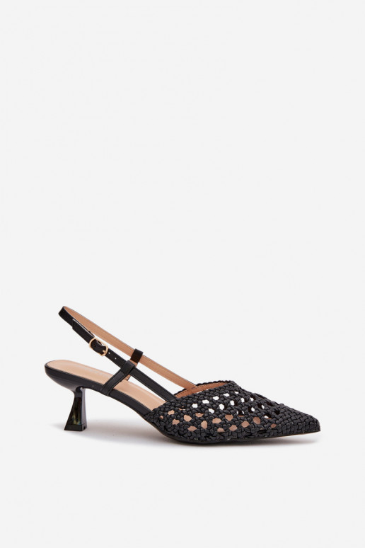 gemusterte Sandalen Feminin mit Absätzen schZuarze Farbe Selinae