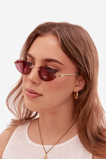 Sonnenbrille Feminin Dunkelpink 2
