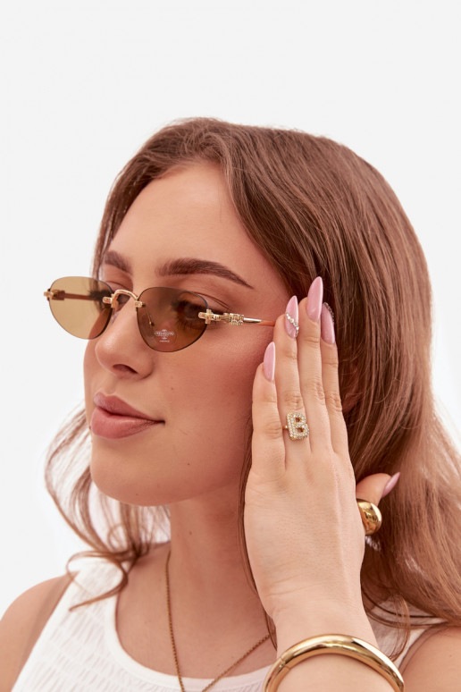 Sonnenbrille Feminin braune Farbe