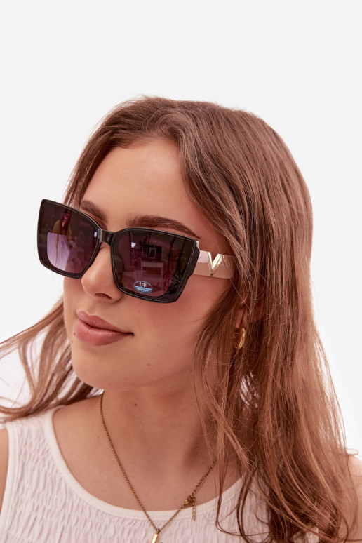 Sonnenbrille Feminin Katzenauge SchZuarz und-Beige