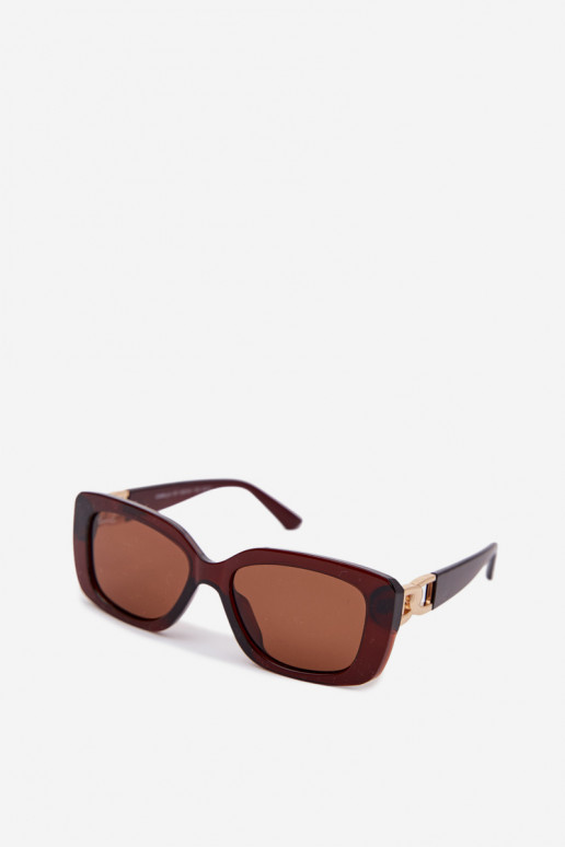 Sonnenbrille Feminin Ze goldene Farbem Detalem braune Farbe
