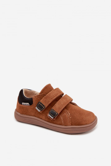Kinder-Leder-Barefoot-Schuhe Bartek 8600363 in brauner Farbe