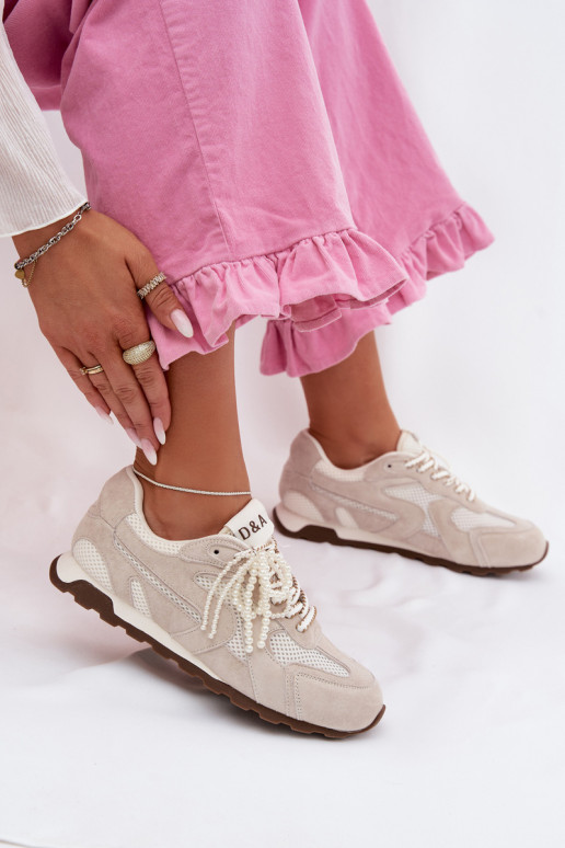 Haut aus INildleder Sneakers Stilvollllschuhe Feminin MK61-0705 graue Farbe