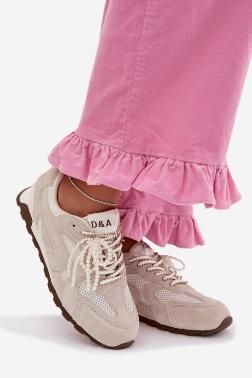 Haut aus INildleder Sneakers Stilvollllschuhe Feminin MK61-0705 graue Farbe