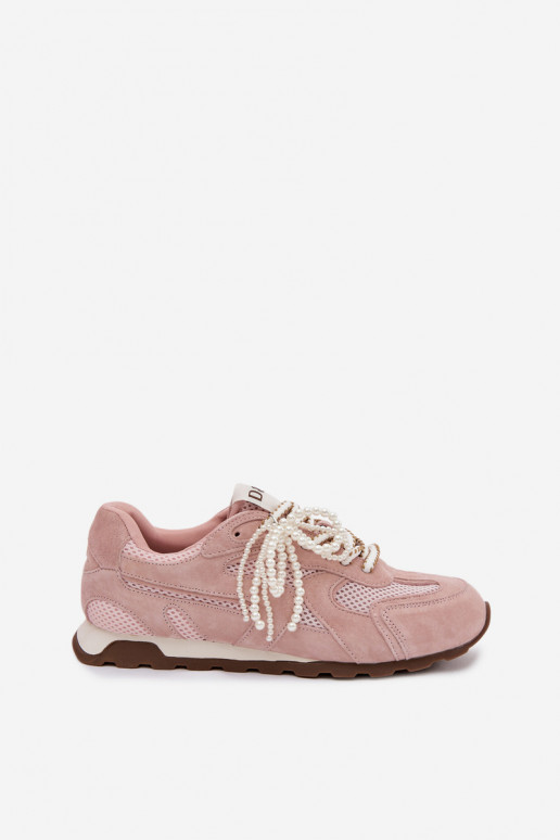 Haut aus INildleder Sneakers Stilvollllschuhe Feminin MK61-0705 pinke Farbe