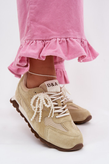 Haut aus INildleder Sneakers Stilvollllschuhe Feminin MK61-0705 hellgrün