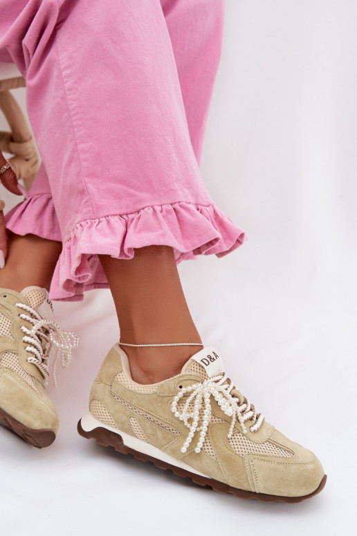 Haut aus INildleder Sneakers Stilvollllschuhe Feminin MK61-0705 hellgrün