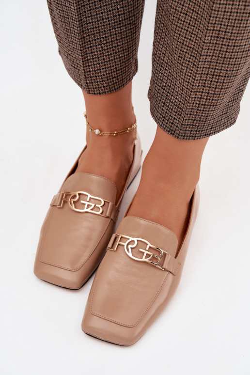 Haut Mokassins für Damen Mit Dekorationen Detalem D&A CR61-3125 Beige