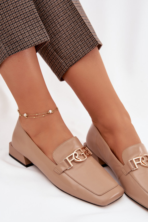 Haut Mokassins für Damen Mit Dekorationen Detalem D&A CR61-3125 Beige