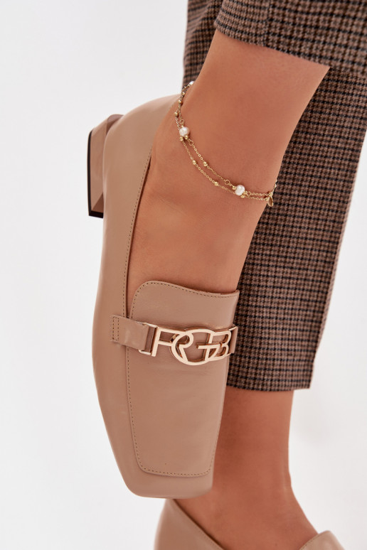 Haut Mokassins für Damen Mit Dekorationen Detalem D&A CR61-3125 Beige