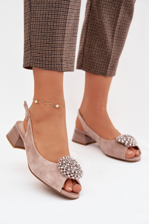 Damensandalen Feminin Klocke mit Ornamenten D&A CR61-3030 Beige