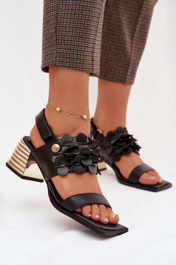 Haut Sandalen mit hohen Absätzen D&A CR61-3062 schZuarze Farbe 2