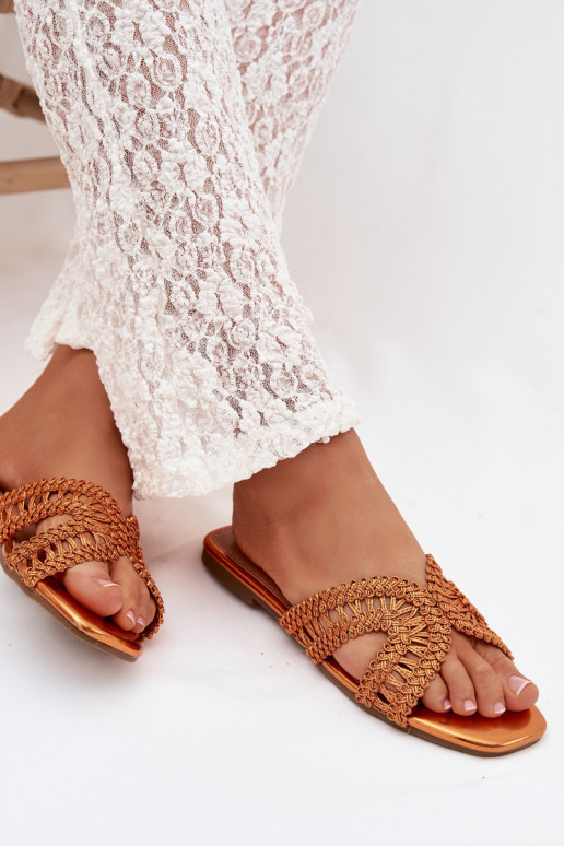 Hausschuhe FrauenZuohnung orange Farbe Fariella