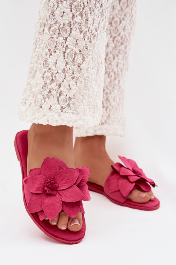 gleichschenklig Damenhausschuhe Mit Dekorationeni mit floralen Motivenami pinke Farbe Elzoria 2