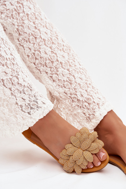 Hausschuhe FrauenZuohnung Mit Dekoration gelbe Farbe Grelora